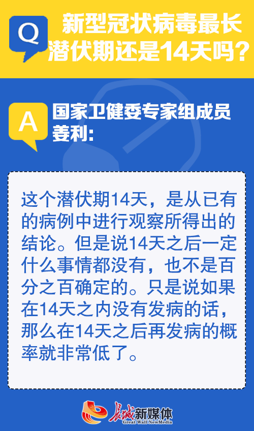 【专家解读】新型冠状病毒最长潜伏期还是14天吗？